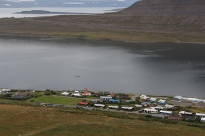 Top-view of Súðavík in the Westfjords.